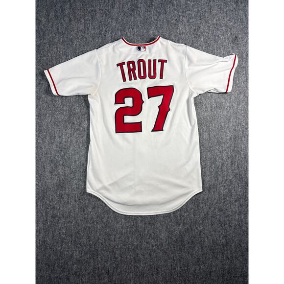 Mike Trout #27 Anaheim Angels Nike White Red  Baseball Jersey Men's Size Small - Picture 5 of 6